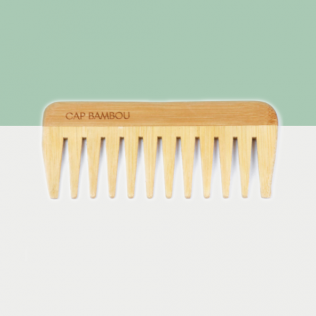 Peigne à cheveux démêloir à dents larges en bambou
